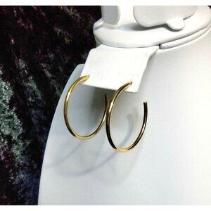 vintage gold tone hoop push back earrings